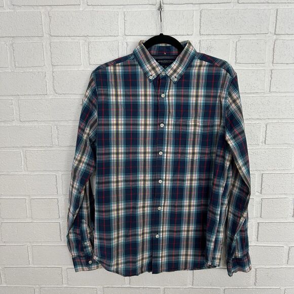 Aeropostale Button Up Shirt Mens Medium Plaid Rear Collar Button Long Sleeve - Picture 3 of 8
